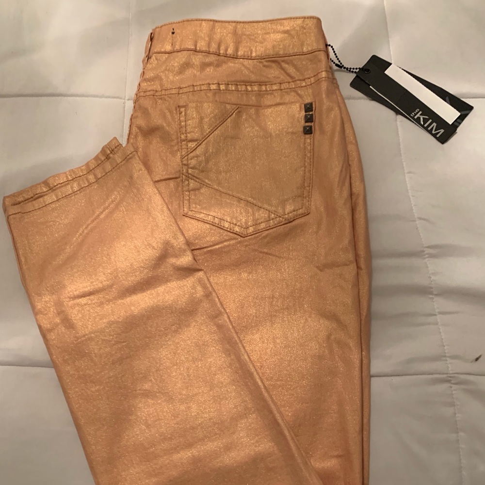 Pink Shimmer Straight Leg Kardashian Pants